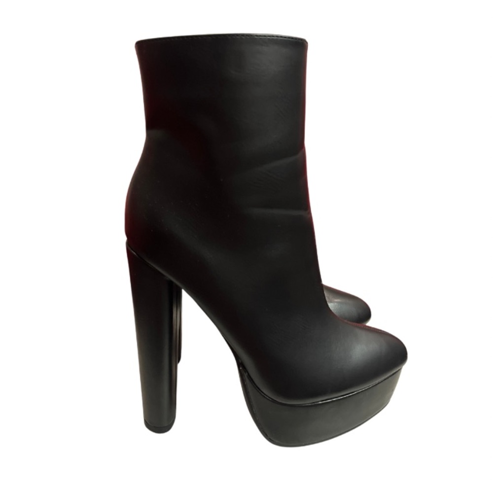 Shoe Dazzle || Black 6" Boots w/side Zipper || SIZE: 7.5 || - Picture 4 of 8